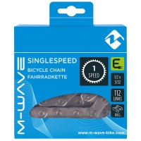 Řetěz M-Wave SingleSpeed, 1-rychl. stříbrný, vč.spojky, v krabičce  